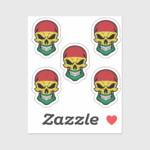 Bolivia Smiling Skull Flag Aufkleber