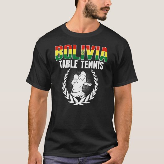 Bolivia Table Tennis Bolivian Ping Pong Supporte T-Shirt (Vorderseite)