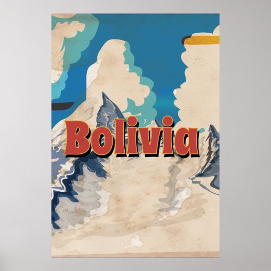 Bolivia Vintage Travel Poster (Vorne)