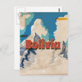 Bolivia Vintage Travel Poster Postkarte (Vorne/Hinten)