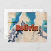 Bolivia Vintage Travel Poster Postkarte (Vorne/Hinten)