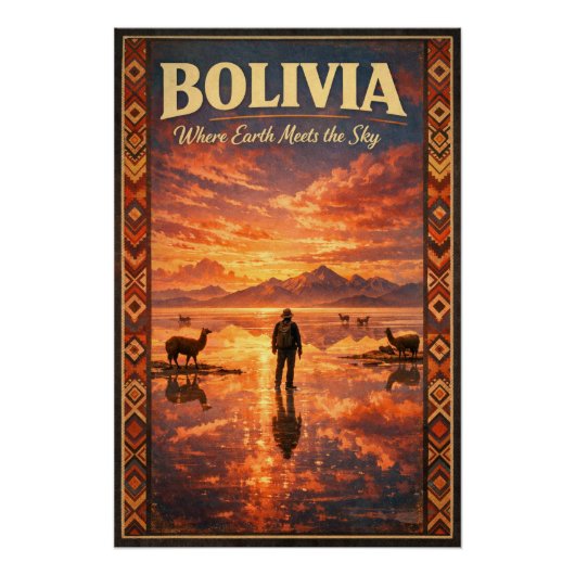 BOLIVIA – Where Earth Meets the Sky Poster (Vorderseite)