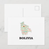 BOLIVIA WORD COLLAGE POSTKARTE (Vorne/Hinten)