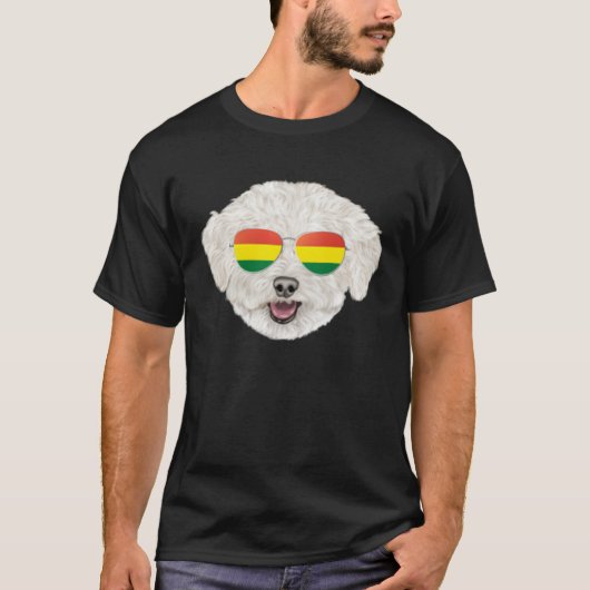 Bolivian Flag Bichons Frise Dog Bolivia Pocket T-Shirt (Vorderseite)