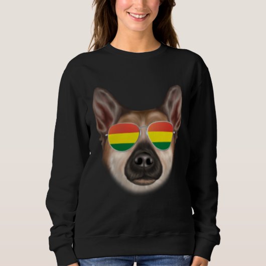Bolivian Flag Norwegian Buhund Dog Bolivia Pocket Sweatshirt (Vorderseite)