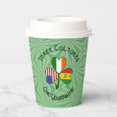Bolivian Irish American Shamrock Personalized Text Pappbecher (Rückseite)