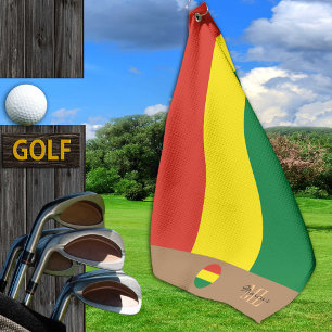 Bolivianische Flagge / Bolivien mit Monogramm / Go Golfhandtuch