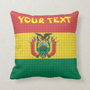 Bolivianische Flagge Boliviens: ADDIEREN SIE TEXT Kissen