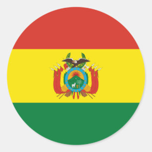 Bolivianische Flagge, Flagge Boliviens Runder Aufkleber