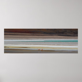 Bolivianische Lagune mit Flamingos - Foto Poster