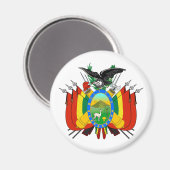 Bolivianische Wappen Magnet (Vorderseite/Rückseite)