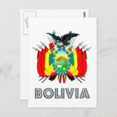 Bolivianisches Emblem Postkarte (Vorne/Hinten)