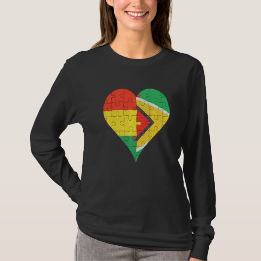Bolivianisches guyanisches Flaggenherz T-Shirt (Vorderseite)