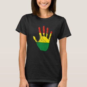 Bolivias Fahne Hand Sport Stolz Fußball Indigenas T-Shirt