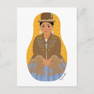 Bolivien, Aymara Matryoshka Postcard Postkarte