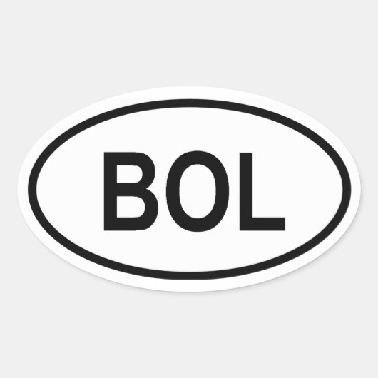 Bolivien "BOL" Ovaler Aufkleber (Vorderseite)