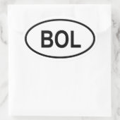 Bolivien "BOL" Ovaler Aufkleber (Tasche)