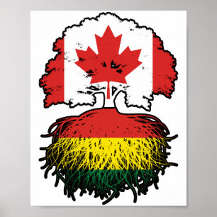 Bolivien Bolivian Canadian Canada Tree Roots Flag Poster