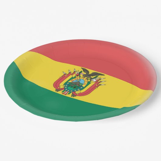 Bolivien-Bolivianer-Flagge Pappteller (Schrägansicht)