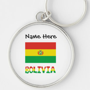 Bolivien Bolivianische Flagge Personalisiert Schlüsselanhänger