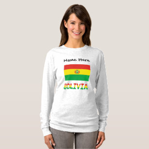 Bolivien Bolivianische Flagge Personalisierter Tex T-Shirt