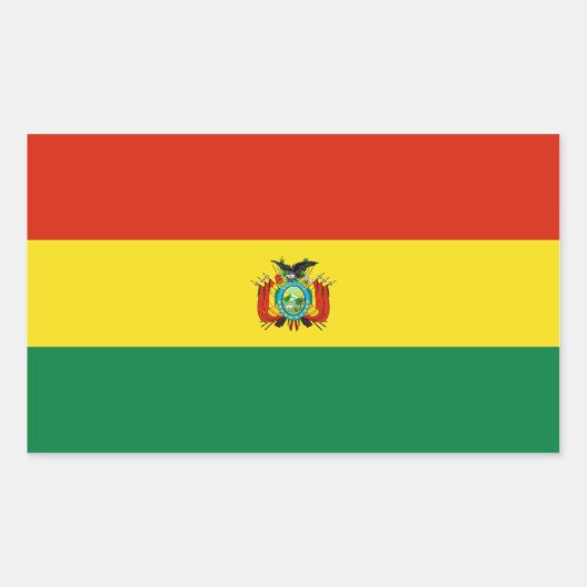 Bolivien/Bolivianische Flagge Rechteckiger Aufkleber (Vorderseite)