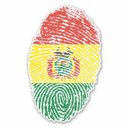 Bolivien Fingerprint Flag Aufkleber (Vorderseite)