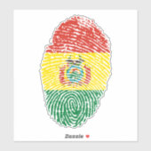 Bolivien Fingerprint Flag Aufkleber (Blatt)