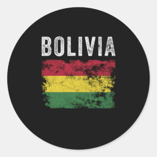 Bolivien Flag erschüttert - bolivianische Flagge Runder Aufkleber