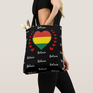 Bolivien Flag & Heart Bolivian Flag Mode / Sport Tasche