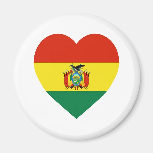 Bolivien Flag Heart Magnet (Vorne)