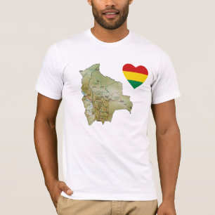 Bolivien Flag Herz und T - Shirt