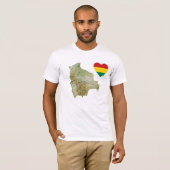 Bolivien Flag Herz und T - Shirt (Vorne ganz)