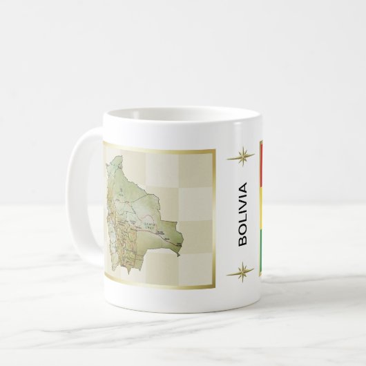 Bolivien Flag + Karte Tasse (Vorderseite Links)