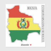 Bolivien Flag Map Aufkleber (Blatt)