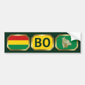 Bolivien Flag Map Code Autoaufkleber (Vorne)