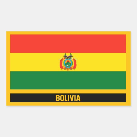 Bolivien Flag Rechteckiger Aufkleber (Vorderseite)