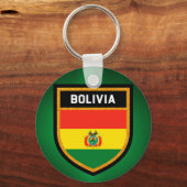 Bolivien Flag Schlüsselanhänger (Vorderseite)