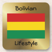 Bolivien-Flag+Text-Untersetzer Getränkeuntersetzer (Vorderseite)