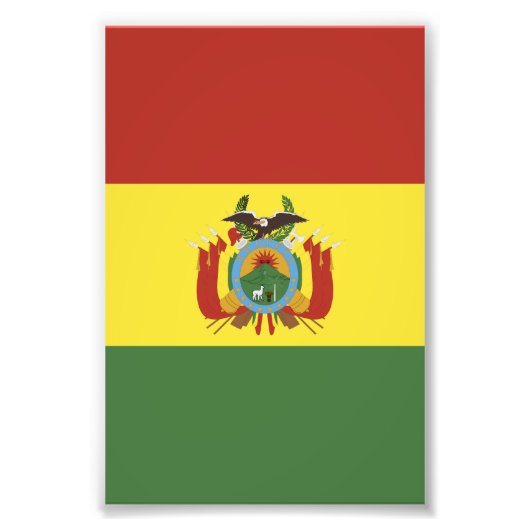 Bolivien-Flagge Fotodruck (Vorne)