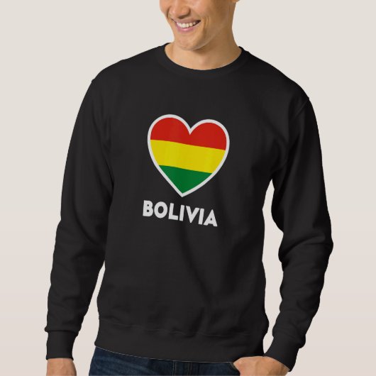 Bolivien-Flagge Herz Sweatshirt (Vorderseite)