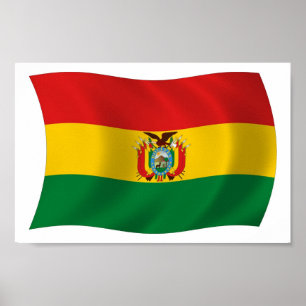Bolivien Flagge Poster Druck