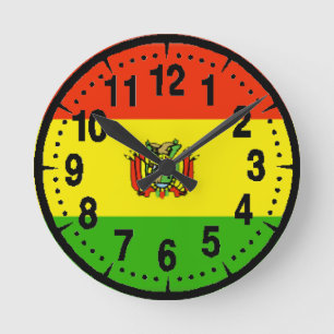 Bolivien-Flagge Runde Wanduhr