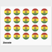 Bolivien-Flagge Runder Aufkleber (Blatt)