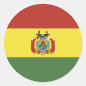 Bolivien-Flagge Runder Aufkleber (Vorderseite)