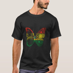Bolivien-Flagge Schmetterling Bolivianische Wurzel T-Shirt