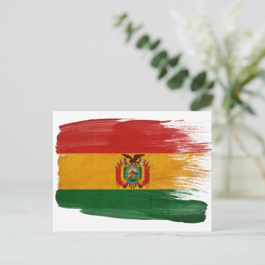Bolivien-Flaggen-Postkarten Postkarte (Stehend Vorderseite)