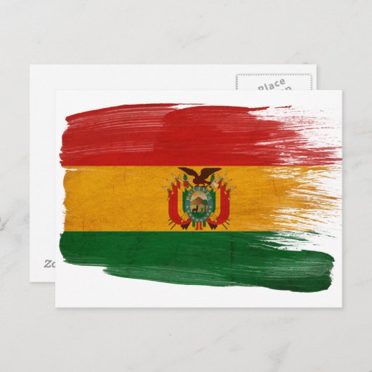 Bolivien-Flaggen-Postkarten Postkarte (Vorne/Hinten)