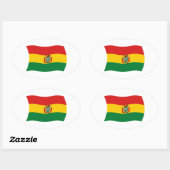Bolivien-Flaggenaufkleber Ovaler Aufkleber (Blatt)