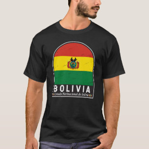 Bolivien-Flaggenemblem gestört Vintag T-Shirt
